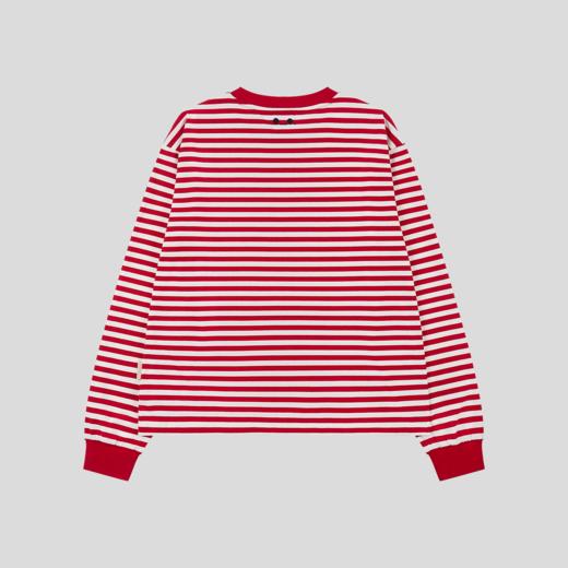 GOODBAI GOODEES 新款休闲趣味草莓印花条纹长袖T恤 商品图3