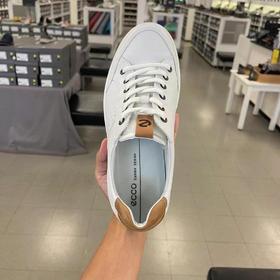到手价999元 Ecco爱步限时特价款，男士白色牛皮休闲鞋柔酷SOFT 美国代购，无中文标签，介意慎拍