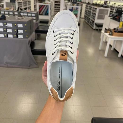 到手价999元 Ecco爱步限时特价款，男士白色牛皮休闲鞋柔酷SOFT 美国代购，无中文标签，介意慎拍 商品图0