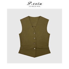 04-2潘依绣丁丁宠粉复古简约英伦风马甲外套Q18281