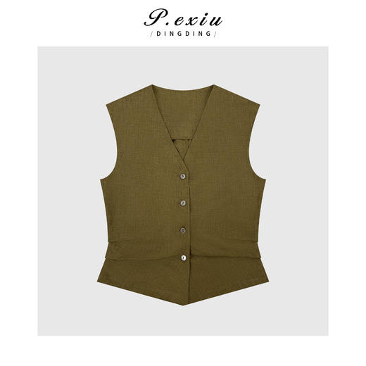 04-2潘依绣丁丁宠粉复古简约英伦风马甲外套Q18281 商品图0