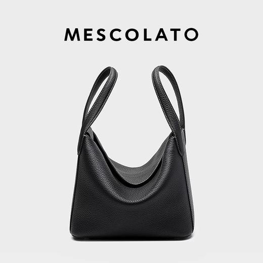 MESCOLATO 菜篮子进口togo牛皮水桶包女士上班通勤手提包 商品图2