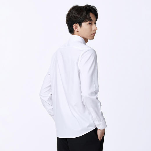GXG男装秋季经典翻领简约纯色无痕设计男式休闲长袖衬衫K&C 商品图2