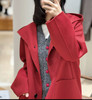 114-3 原价1699 渠道货 原材 小禾双面羊毛呢 手工剖缝 红色连帽大衣 新年小红帽大衣 商品缩略图4