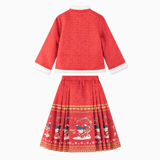 【秒1】【MQD】女童冬季新年喜庆国潮马面裙立领套装 商品图4