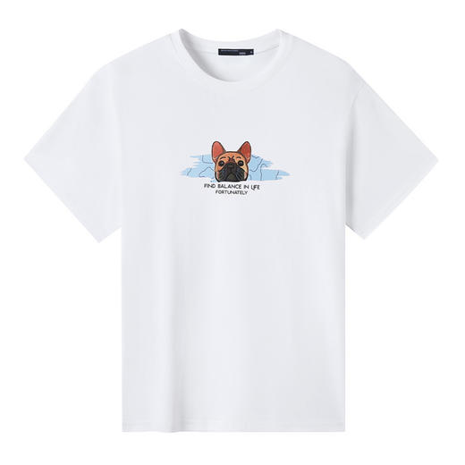 GXG男装【100%棉】夏季卡通动物印花男士百搭圆领短袖T恤K&C 商品图2