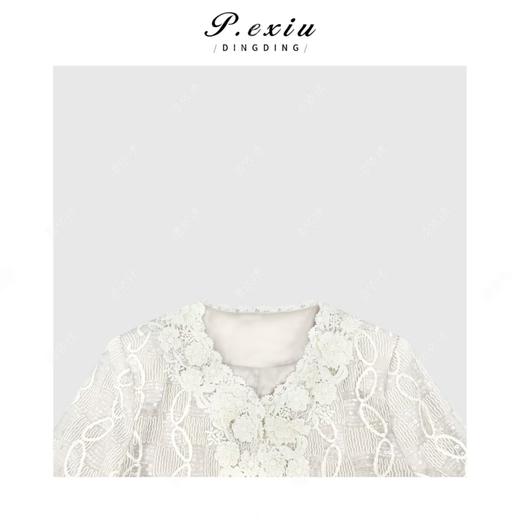 04-6潘依绣丁丁宠粉高级感重工拼接蕾丝花边短外套Q1524 商品图2