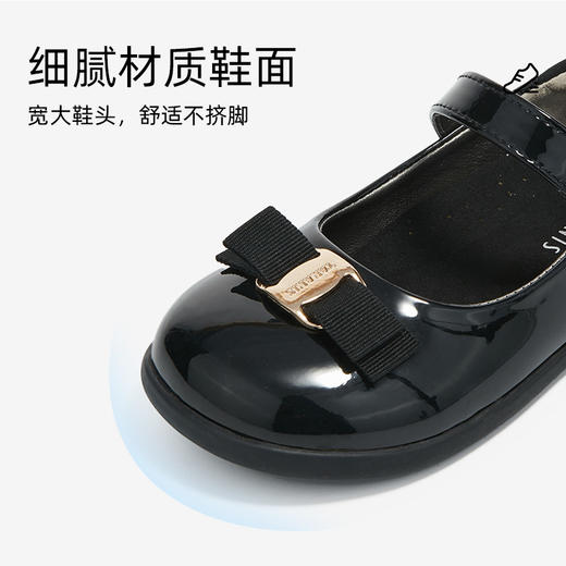 泰兰尼斯春季新款公主鞋女童黑色软底皮鞋洋气演出鞋精致时尚单鞋M03X6A9057 商品图2
