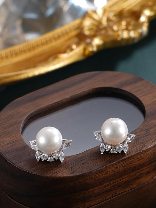 子佩集【柔光月语】银S925珍珠惜王妃耳钉【MLEH023】9mm珠海星五角星2601 商品图5