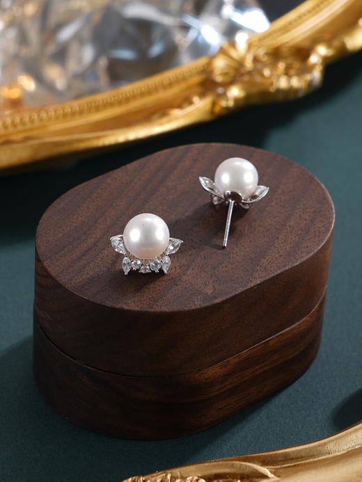 子佩集【柔光月语】银S925珍珠惜王妃耳钉【MLEH023】9mm珠海星五角星2601 商品图3