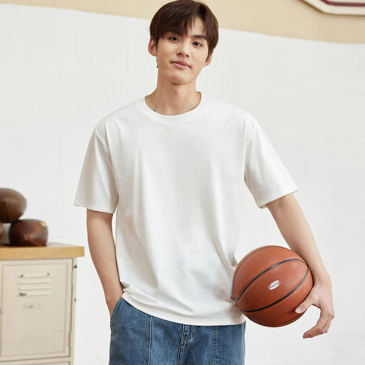 GXG男装夏季时尚简约字母休闲百搭男士圆领短袖t恤K&C 商品图4