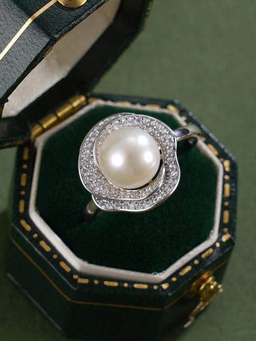 子佩集【花缘情定】银S925珍珠惜王妃戒指【R2139】7.5mm珠双色玫瑰花朵2601 商品图5