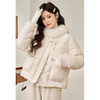 鹿向南「山茶白羽」米杏色短款毛领羽绒服女2025冬季新款保暖外套 商品缩略图2