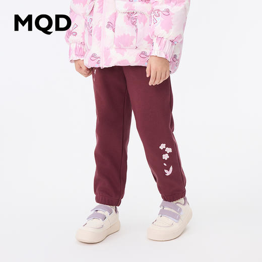 【秒3】【MQD】女童冬季国风绣花宽松舒适针织长裤 商品图0