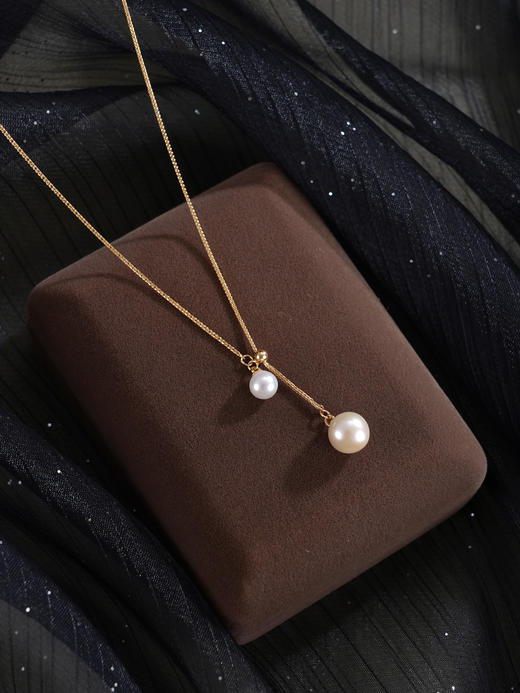 子佩集【骄阳微醺】银S925珍珠惜王妃套链【PC5780】6-9mm珠镀金吊球双珠2601 商品图2