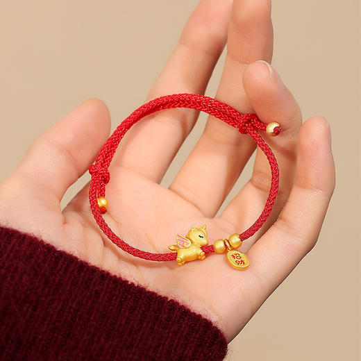 【纯银打造 萌马送福】萌马红绳纯银生肖马本命年独角兽手绳 s925纯银 商品图1
