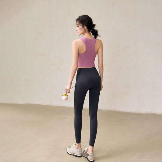 【限时秒】YOGACODE【火树银花系列】罗纹运动背心女带胸垫亲肤舒适无袖美背健身背心DS33罗纹背心 商品图4