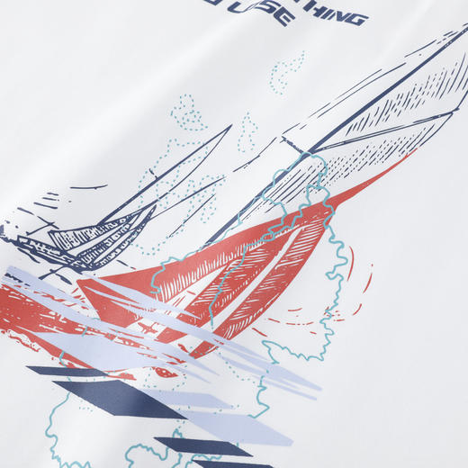 GXG男装【100%棉】秋季手绘帆船航线圆领休闲男士长袖t恤打底衫K&C 商品图6