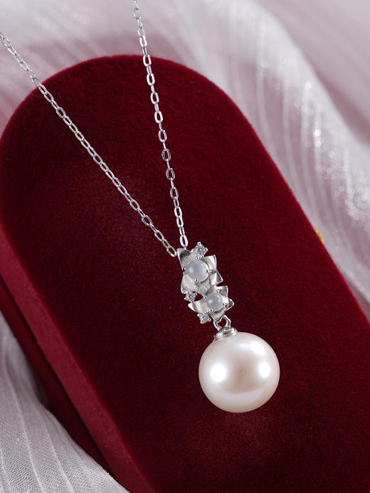 子佩集【念念花开】银S925珍珠惜王妃套链【MLTL030】10mm珠吊球花朵双花2601 商品图3