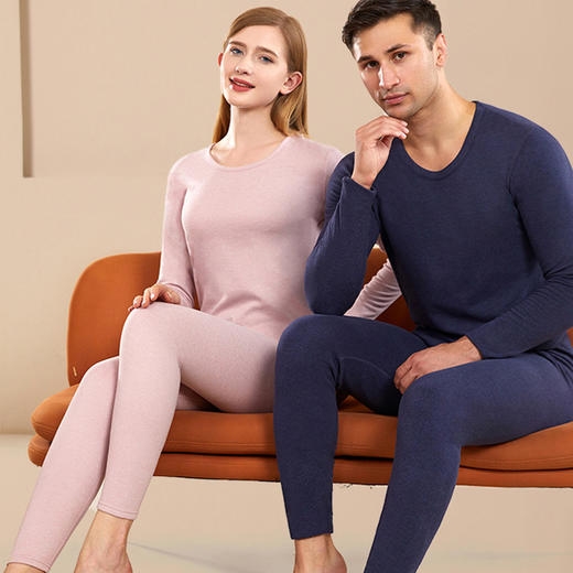 【99元/2套】BASICLIVE黑金山羊绒蚕丝六合一保暖内衣套装， 重磅加厚【龙菲精选】 商品图0