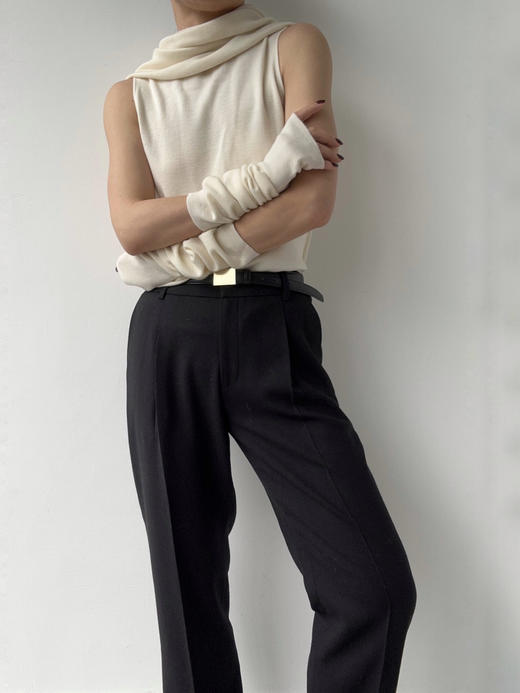 YANYI CHANG｜91910941 可脱卸袖子披肩式 套头毛衫 [ 雅白 ] 商品图9