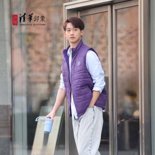 清华文创双面穿紫色棉马甲 商品图2