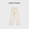 ROMI STUDIO“丹宁点缀”多口袋高腰棉点直筒垂感牛仔裤RWCAXA5385 商品缩略图0