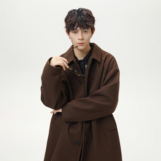 【YW】无忧购“清仓福利”秋冬款休闲中长款质感毛呢大衣男加厚防风翻领外套L6019（截单后3-5天发货） 商品图8