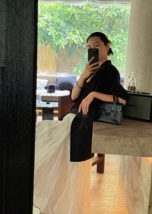 THESOONG|仙女裙 桑蚕丝棉轻盈哑光线条感松紧腰白色半身裙QZ6674 商品图2