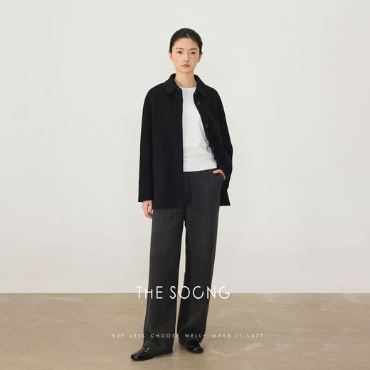 THESOONG/100支羊绒羊毛毛呢外套女翻领单排扣小个子8586 商品图4