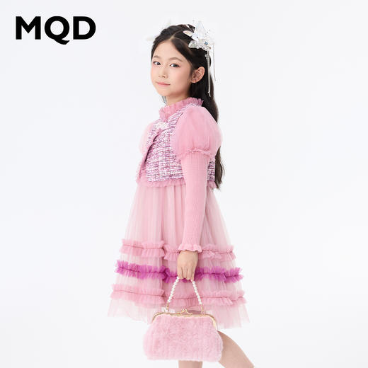 【秒2】【MQD】女童国风优雅小香风网纱长袖连衣裙 商品图2