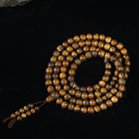 BC.NF1.13-9   白棋九分沉念珠，7.59mm，  22.16g