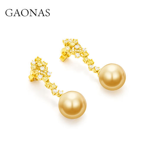 GAONAS  璀璨华丽贵气老钱金色珠耳环11862EGO 商品图1