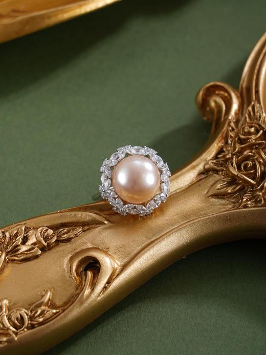 子佩集【蝴蝶花环】银S925珍珠惜王妃戒指【R1968】11.5mm珠双色花绕蝴蝶2601 商品图10