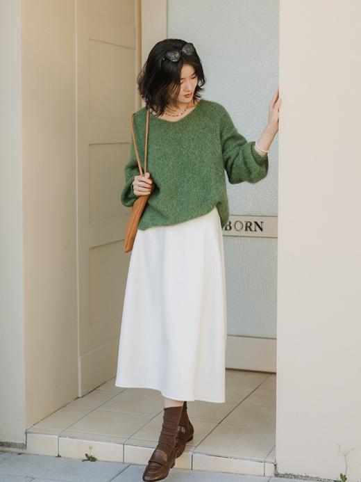 无缝一体26支纯羊毛拉绒V领毛衫FCG1WST057 商品图11