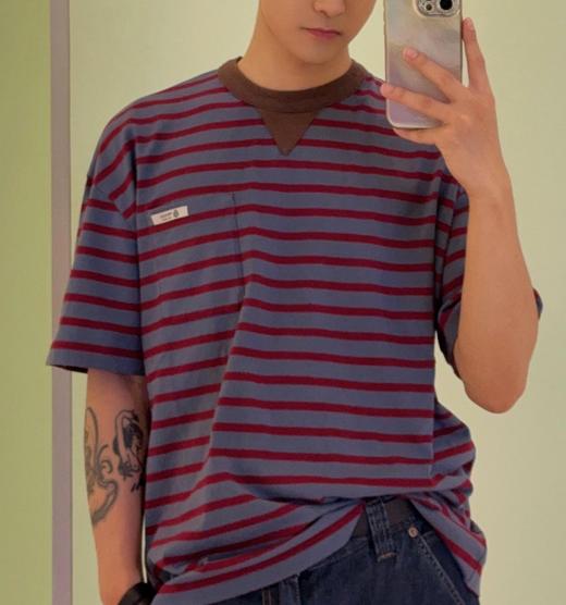 中性款条纹短袖T恤zi020 商品图4