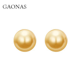 GAONAS   经典贵气16mm金色珠耳钉11789EGO
