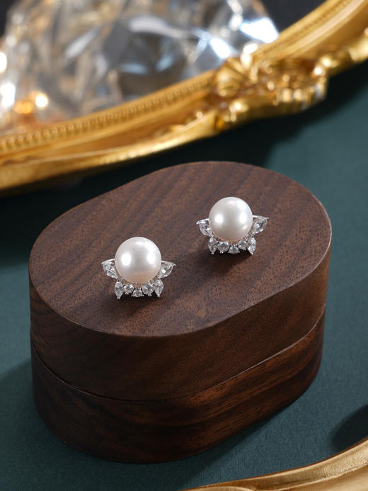 子佩集【柔光月语】银S925珍珠惜王妃耳钉【MLEH023】9mm珠海星五角星2601 商品图2