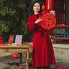 西子/悦己羊绒羊毛手工双面呢红色新年喜妈妈长款大衣/DYXS0556 商品缩略图0
