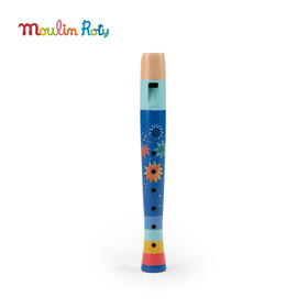 Moulin Roty 木制长笛 小狗普斯和皮鲁系列 乐器玩具 适合3岁+ 音律启蒙 法国品牌 -684096