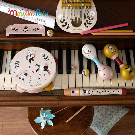 Moulin Roty 木制长笛 雨后精灵系列 乐器玩具 适合3岁+ 音律启蒙 法国品牌 -715112 商品图1