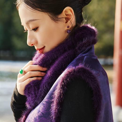 西子/晚香赋莱赛尔缠枝菊花双面穿夹棉新中式马甲/MJTJ0946 商品图4