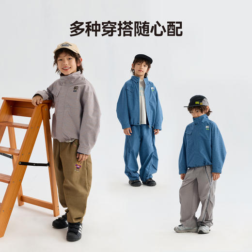 MANHOJIA【哈灵顿夹克】儿童外套春新品设计感学院复古格纹外套 商品图3