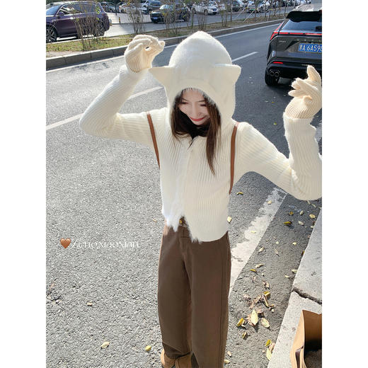 <曾小咸推荐>现货秒杀 ！微信超特价！韩系毛边连帽针织衫 日常199.99 立减110 秒杀89.99！！ 商品图4