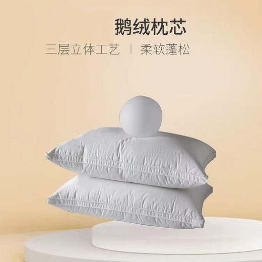 星级酒店鹅绒枕芯单人家用护颈椎不塌陷一只装 商品图2