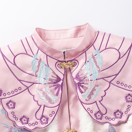 【秒1】【MQD】女童刺绣云肩国风提花精致复古立领棉衣 商品图3