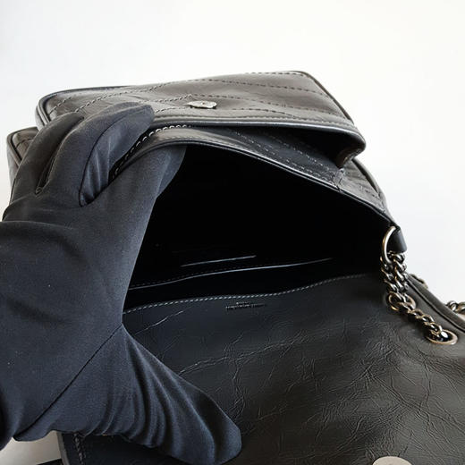 【闲置未使用】YSL圣罗兰NIKI 633160小号灰色D扣baby niki 链条包单肩斜挎包女士140126TJ03 商品图8