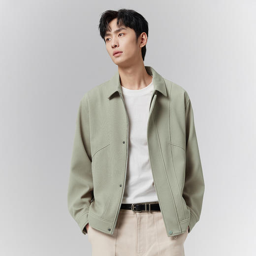 GXG男装【结构线条】25春季时尚创意分割斜纹翻领男式休闲夹克K&C 商品图10