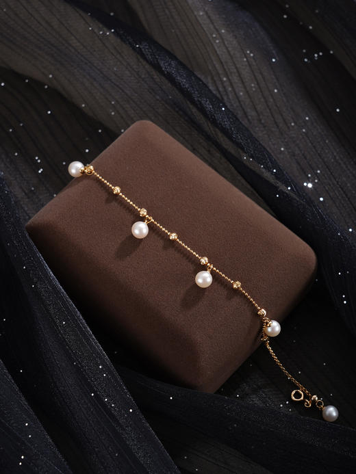 子佩集【星河点梦】银S925珍珠惜王妃手链【MLSL011】6mm珠镀金吊球2601 商品图5