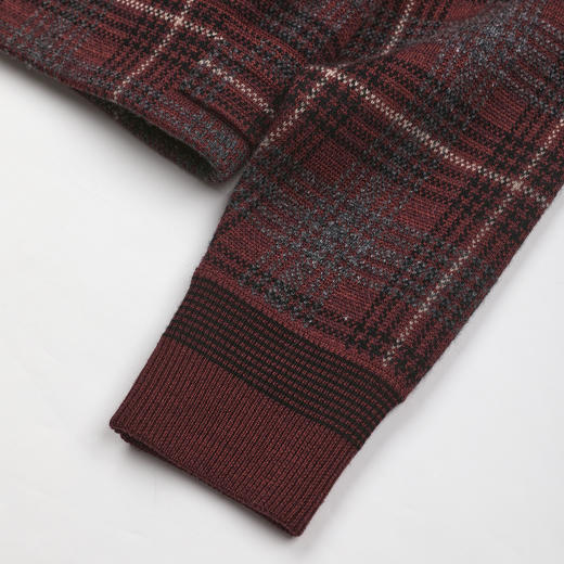 ROMI STUDIO“复古时髦”100%羊毛格纹撞色短款毛织外套 RWDSW62045 商品图4